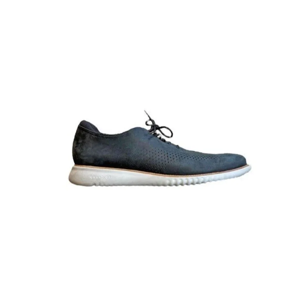 Cole Haan ZeroGrand Black Suede Men's Shoes Size 13 - Preppy - Oxford - Laser
